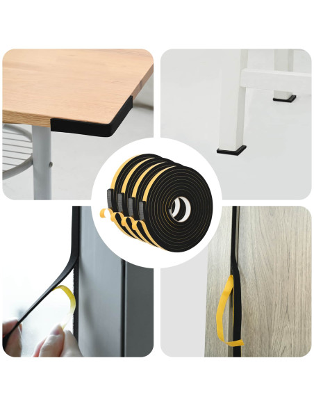 Nastro adesivo in schiuma 4 pcs Nero 20mm x 5m Schiuma CR
