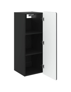 Mobiletto a muro Nero 33 x 34,5 x 94 cm Legno ingegnerizzato 2