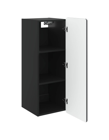 Mobiletto a muro Nero 33 x 34,5 x 94 cm Legno ingegnerizzato