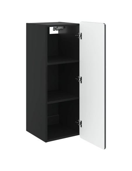Mobiletto a muro Nero 33 x 34,5 x 94 cm Legno ingegnerizzato