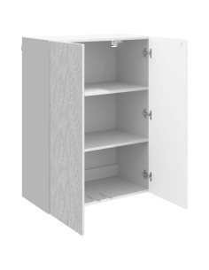 Mobiletto a muro Bianco Lucido 66 x 34,5 x 90 cm 2