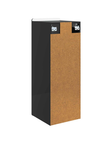 Mobiletto a muro Nero 33 x 34,5 x 94 cm Legno ingegnerizzato