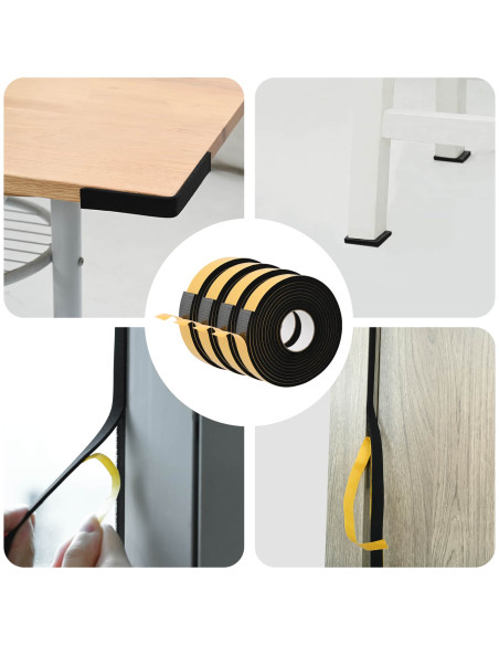 Nastro adesivo in schiuma 4 pcs Nero 30mm x 5m Schiuma CR