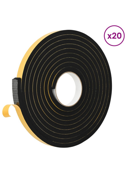 Nastro adesivo in schiuma 20 pcs Nero 15mm x 5m Schiuma CR