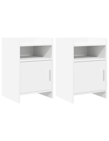 Comodini 2 pcs Bianco 40 x 36 x 60 cm Legno ingegnerizzato