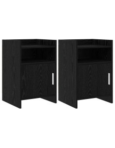 Comodini 2 pcs Rovere Nero 40 x 36 x 60 cm Legno ingegnerizzato