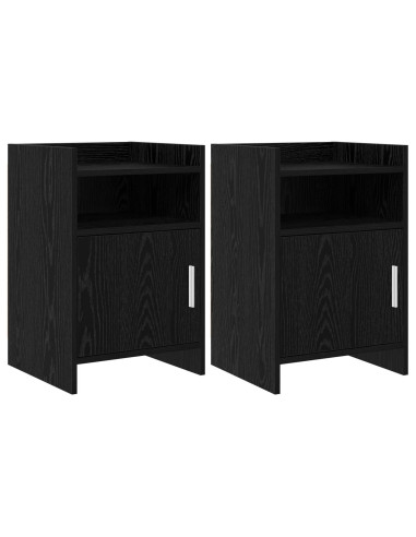 Comodini 2 pcs Rovere Nero 40 x 36 x 60 cm Legno ingegnerizzato