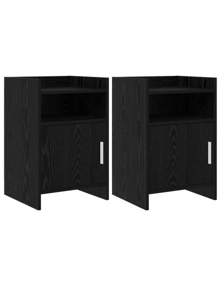 Comodini 2 pcs Rovere Nero 40 x 36 x 60 cm Legno ingegnerizzato