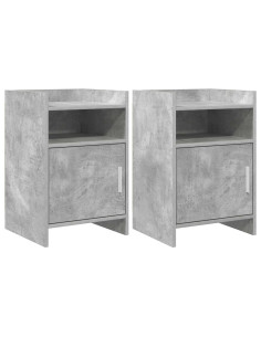 Comodini 2 pcs Grigio Cemento 40 x 36 x 60 cm