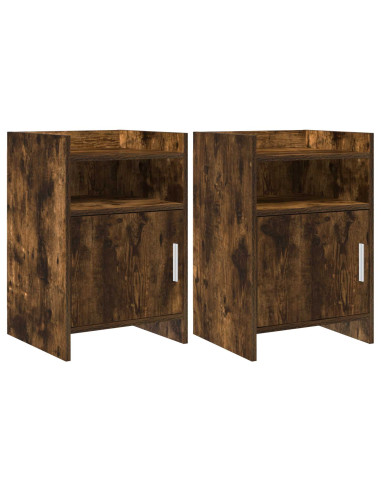 Comodini 2 pcs Rovere Fumo 40 x 36 x 60 cm Legno ingegnerizzato