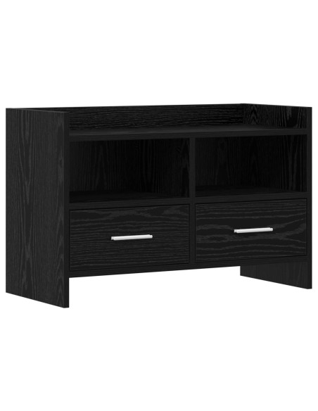 Mobile TV 71,5 x 33 x 47 cm Rovere Nero Legno ingegnerizzato