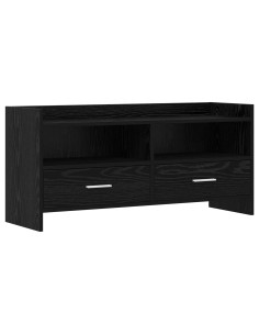 Mobile TV 100 x 33 x 47 cm Rovere Nero Legno ingegnerizzato