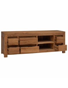 Mobile TV 110 x 30 x 40 cm Naturale Legno di teak solido 2