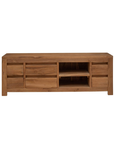 Mobile TV 110 x 30 x 40 cm Naturale Legno di teak solido