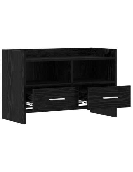Mobile TV 71,5 x 33 x 47 cm Rovere Nero Legno ingegnerizzato