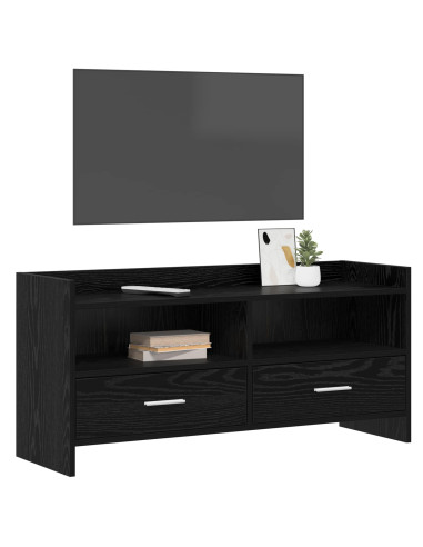 Mobile TV 100 x 33 x 47 cm Rovere Nero Legno ingegnerizzato