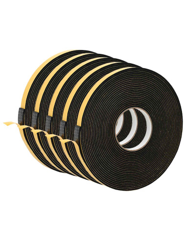 Nastro adesivo in schiuma 5 pcs Nero 15mm x 10m Schiuma CR