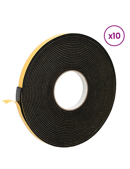 Nastro adesivo in schiuma 10 pcs Nero 15mm x 10m Schiuma CR