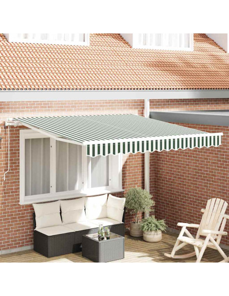 Tettuccio Elettrico Retrattile Verde e Bianco 350 x 250 cm