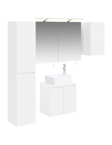 Set di Armadi da Bagno 5 pcs Bianco 50 x 14,5 x 70 cm