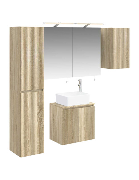 Set di Armadi da Bagno 5 pcs Rovere Sonoma 50 x 14,5 x 70 cm