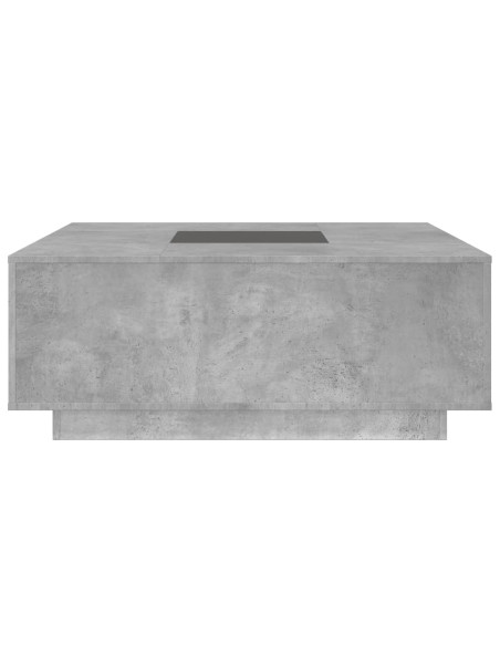Tavolino Salotto con LED Infinity Grigio Cemento 100x100x40 cm