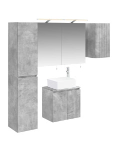 Set di Armadi da Bagno 5 pcs Grigio Cemento 50 x 14,5 x 70 cm