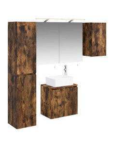 Set di Armadi da Bagno 5 pcs Rovere Fumo 50 x 14,5 x 70 cm