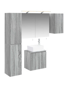 Set di Armadi da Bagno 5 pcs Sonoma grigio 50 x 14,5 x 70 cm