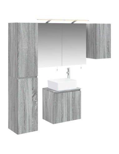 Set di Armadi da Bagno 5 pcs Sonoma grigio 50 x 14,5 x 70 cm