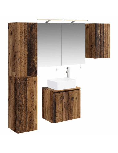 Set di Armadi da Bagno 5 pcs Legno antico 50 x 14,5 x 70 cm