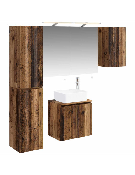Set di Armadi da Bagno 5 pcs Legno antico 50 x 14,5 x 70 cm