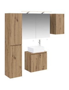 Set di Armadi da Bagno 5 pcs Rovere Artigianale