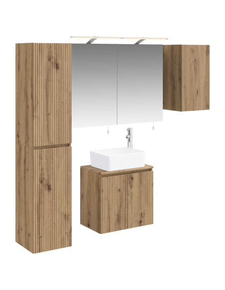 Set di Armadi da Bagno 5 pcs Rovere Artigianale