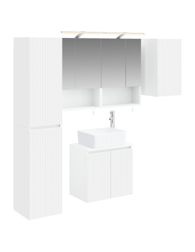 Set di Armadi da Bagno 5 pcs Bianco 50 x 14,5 x 70 cm
