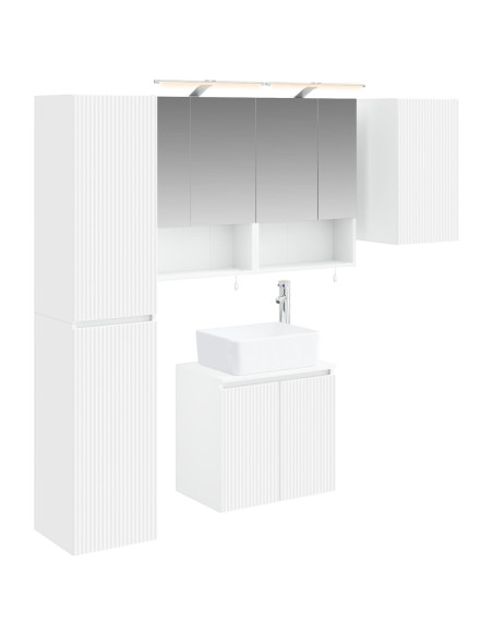 Set di Armadi da Bagno 5 pcs Bianco 50 x 14,5 x 70 cm