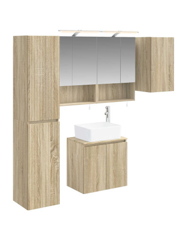 Set di Armadi da Bagno 5 pcs Rovere Sonoma 50 x 14,5 x 70 cm