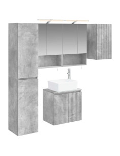 Set di Armadi da Bagno 5 pcs Grigio Cemento 50 x 14,5 x 70 cm