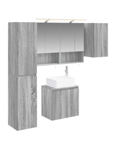 Set di Armadi da Bagno 5 pcs Sonoma grigio 50 x 14,5 x 70 cm
