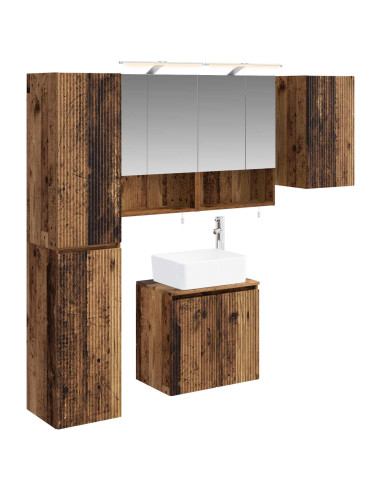 Set di Armadi da Bagno 5 pcs Legno antico 50 x 14,5 x 70 cm