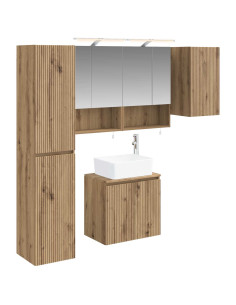 Set di Armadi da Bagno 5 pcs Rovere Artigianale