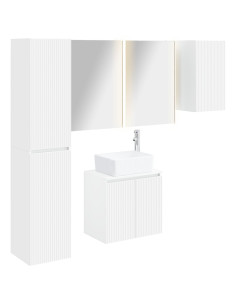 Set di Armadi da Bagno 5 pcs Bianco 53 x 15,5 x 70 cm