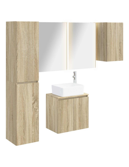 Set di Armadi da Bagno 5 pcs Rovere Sonoma 53 x 15,5 x 70 cm