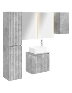 Set di Armadi da Bagno 5 pcs Grigio Cemento 53 x 15,5 x 70 cm
