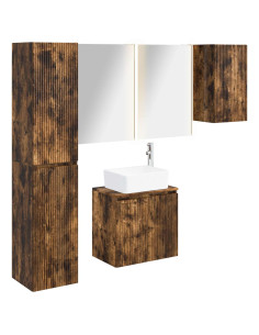Set di Armadi da Bagno 5 pcs Rovere Fumo 53 x 15,5 x 70 cm
