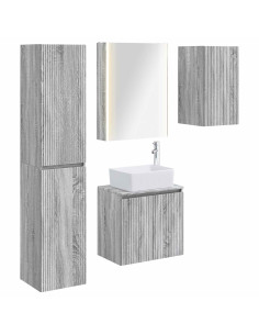 Set di Armadi da Bagno 5 pcs Sonoma grigio 53 x 15,5 x 70 cm