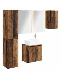 Set di Armadi da Bagno 5 pcs Legno antico 53 x 15,5 x 70 cm