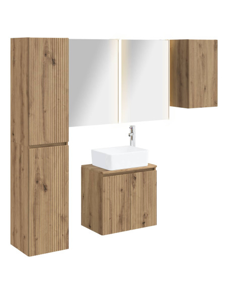 Set di Armadi da Bagno 5 pcs Rovere Artigianale