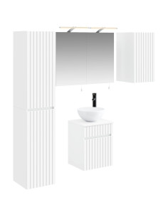 Set di Armadi da Bagno 5 pcs Bianco 40 x 10,5 x 60,5 cm