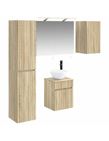 Set di Armadi da Bagno 5 pcs Rovere Sonoma 40 x 10,5 x 60,5 cm